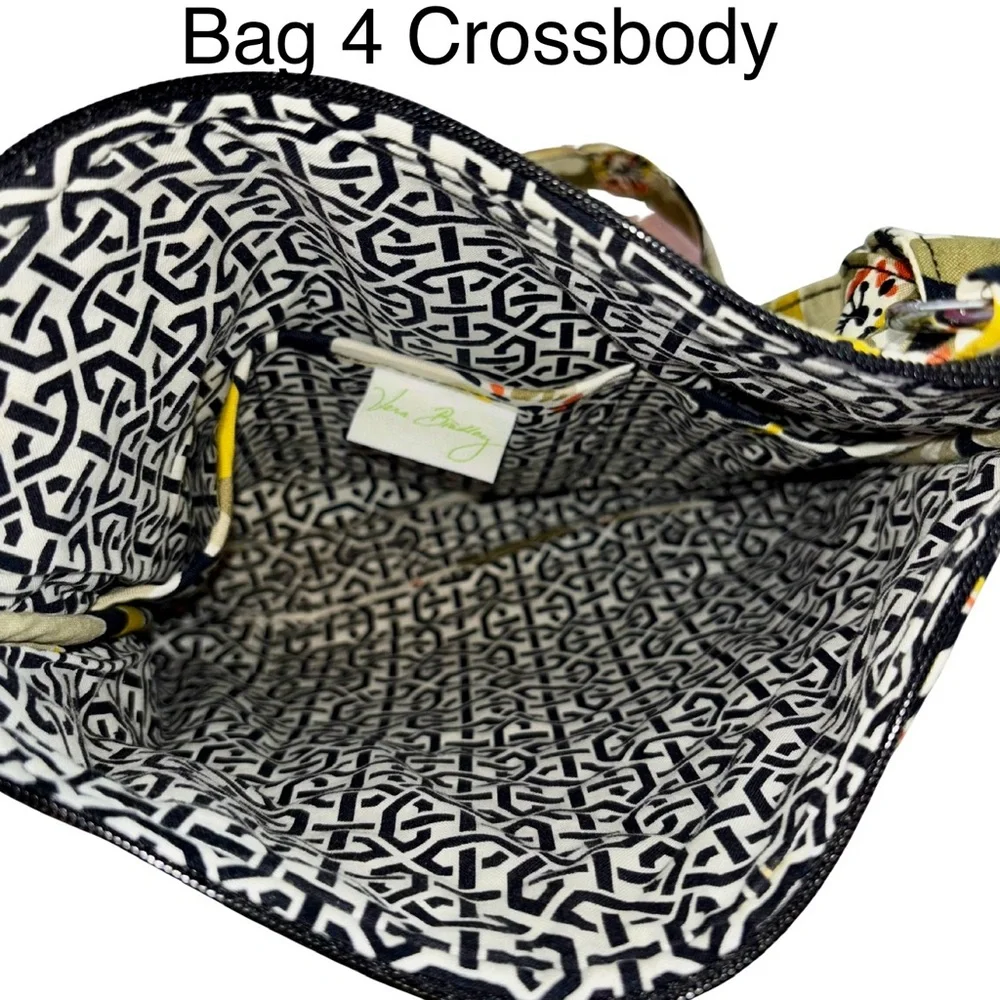 Vera Bradley 4-Piece Set Tote Shoulder Bags Crossbody Floral Yellow - Picture 13 of 13